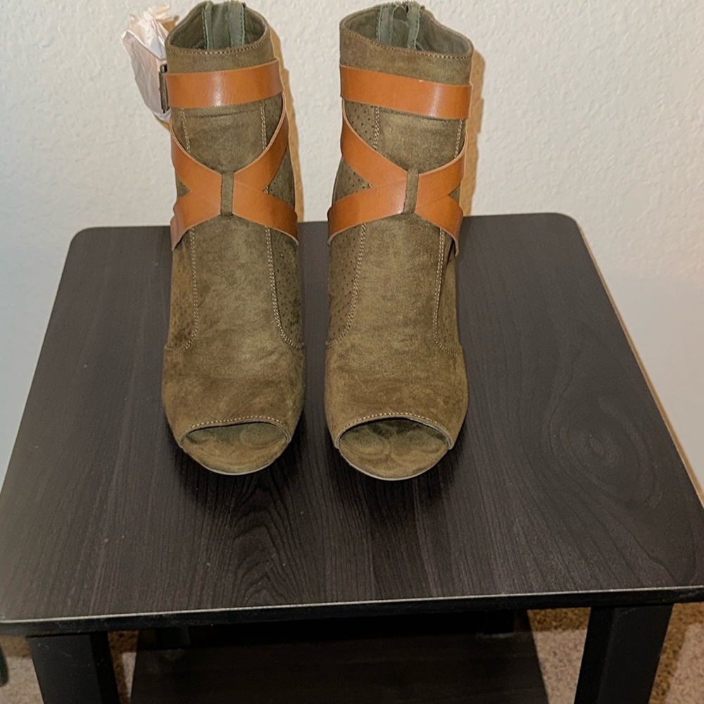 Peep toe booties